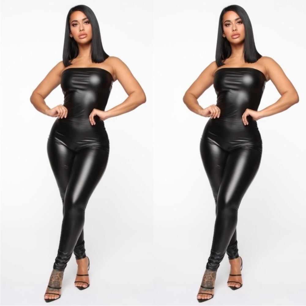 Strapless Leather Jumpsuit 🆕 - Picture 5 of 5
